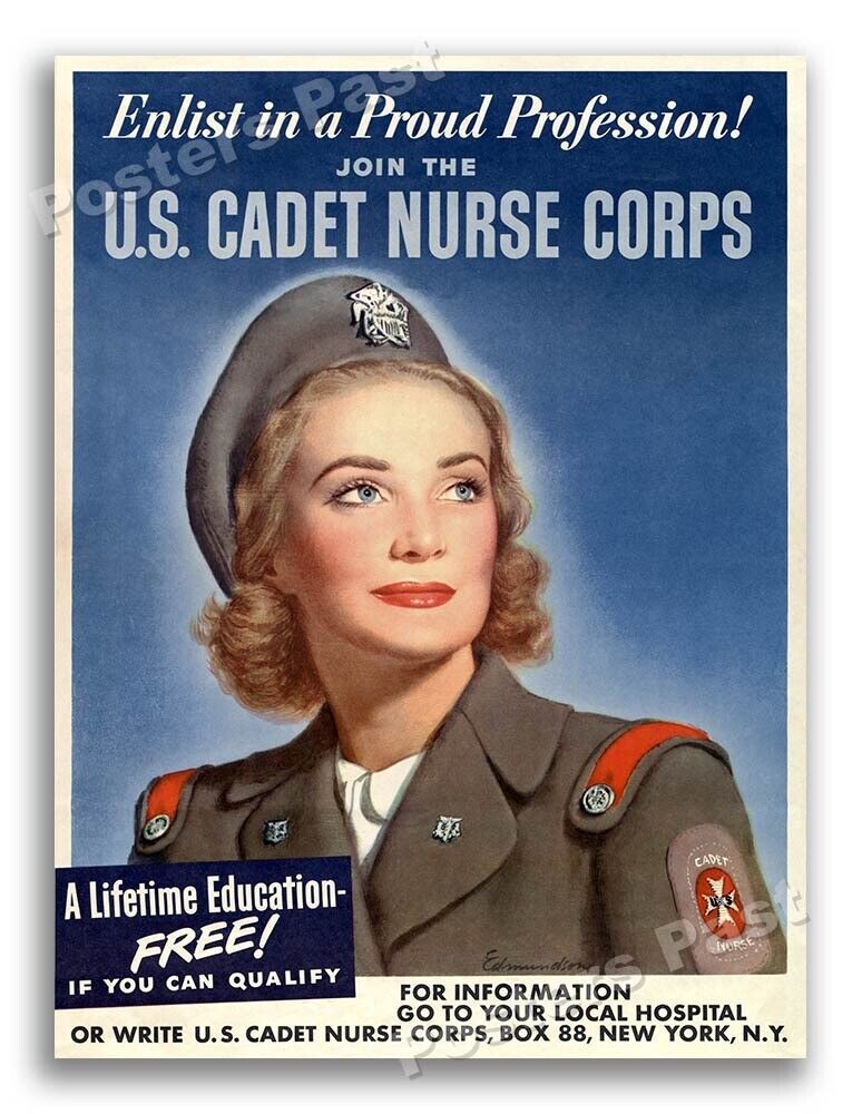 1943 “Join the U.S. Cadet Nurse Corps” Vintage Style WW2 Poster - 18x24
