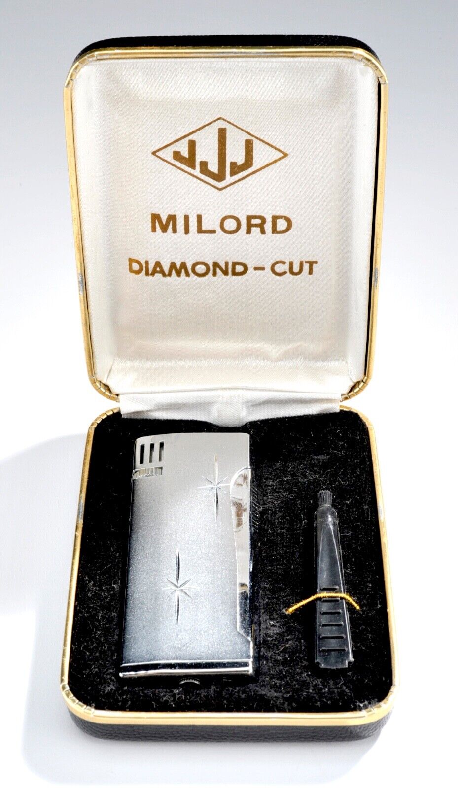 1950-60's MCM Vintage Collectible Silver Tone JJJ Milford Lighter Made In Japan.