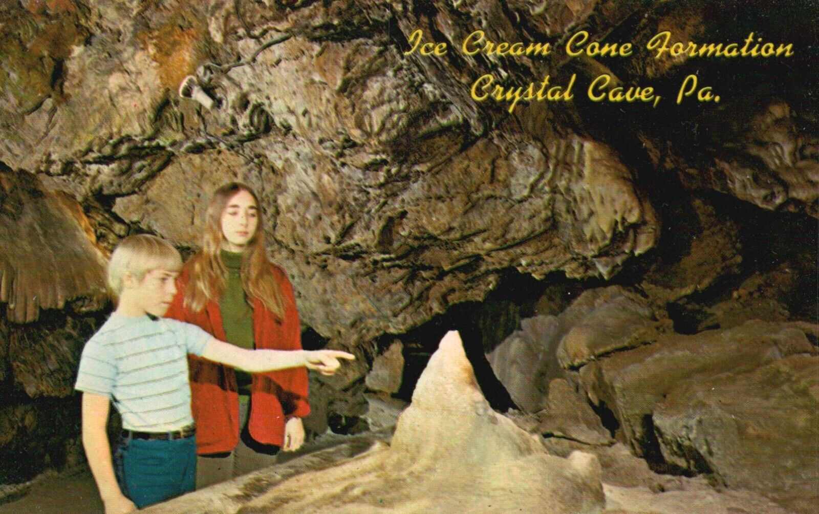 Postcard PA Crystal Cave Ice Cream Cone Formation Unposted Vintage PC J2229