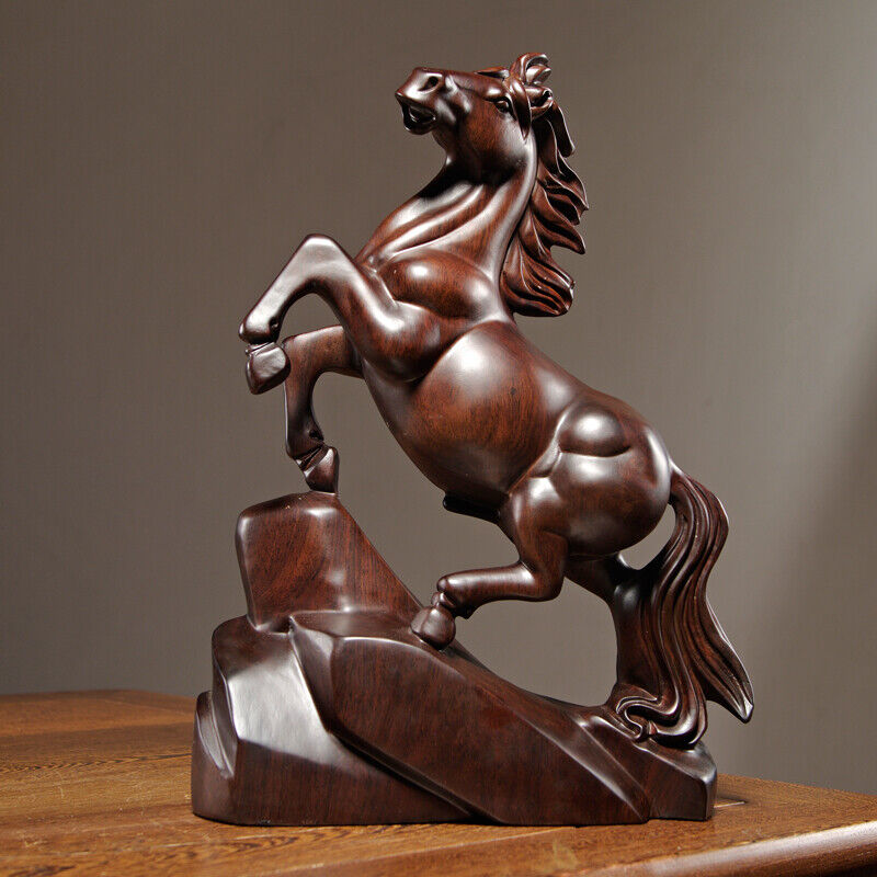 Wooden Carving Real Wooden Horse To Success Home Study Desktop Decoration Crafts