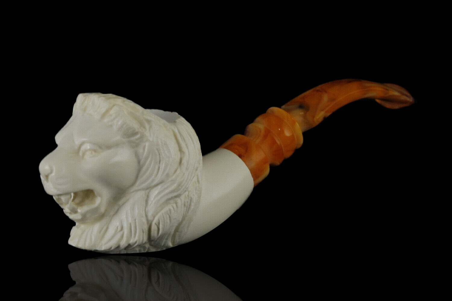 Leon head Meerschaum Pipe handmade tobacco smoking pfeife  海泡石 with case