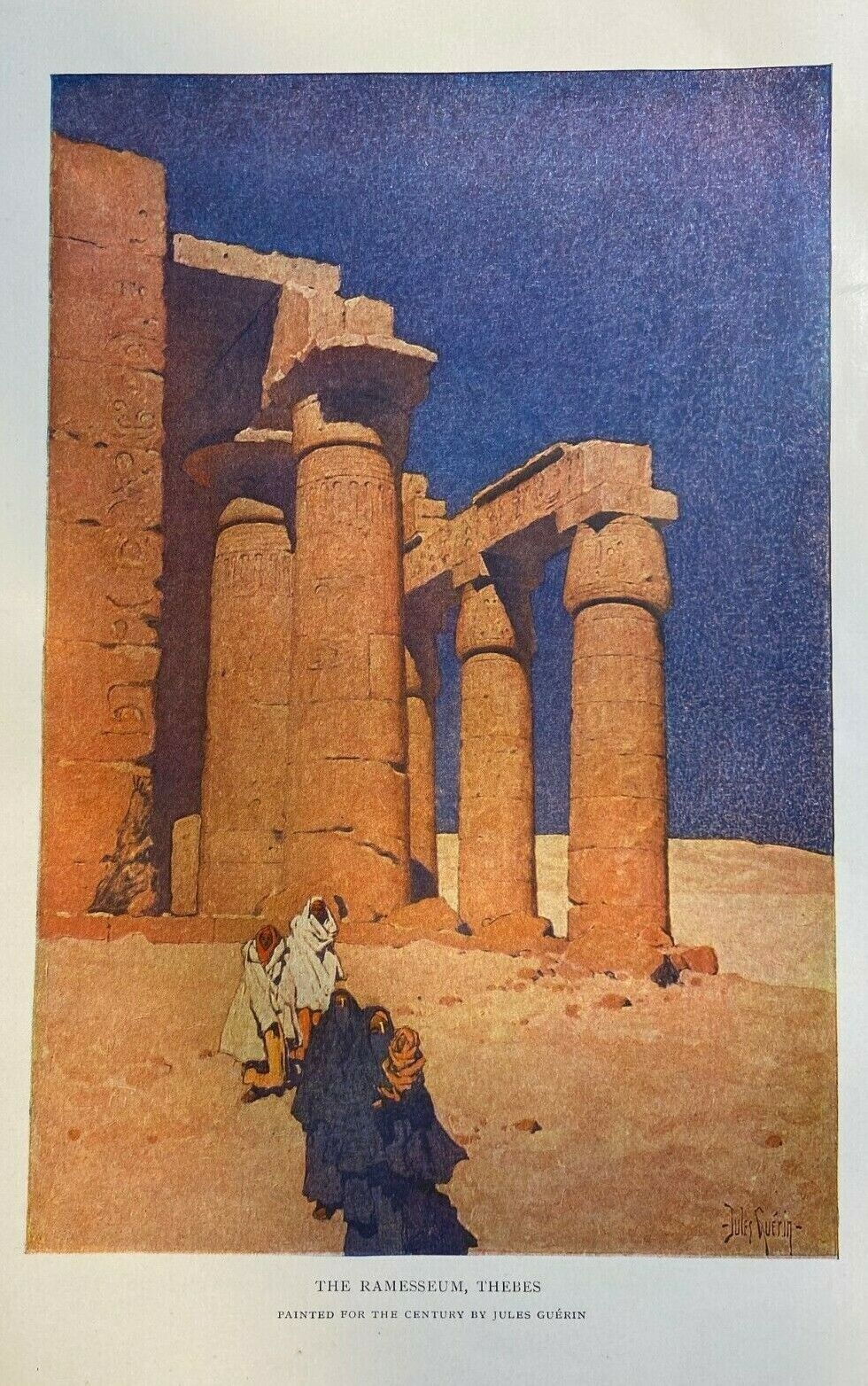 1908 Egypt Ramesseum at Thebes Temple of Deir-El-Bahari illustrated