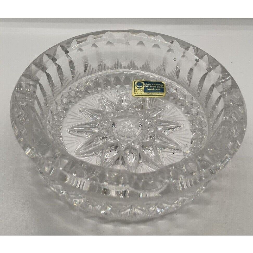 Vintage Lausitzer Ashtray Crystal Cut Glass 24% lead Oxide Germany