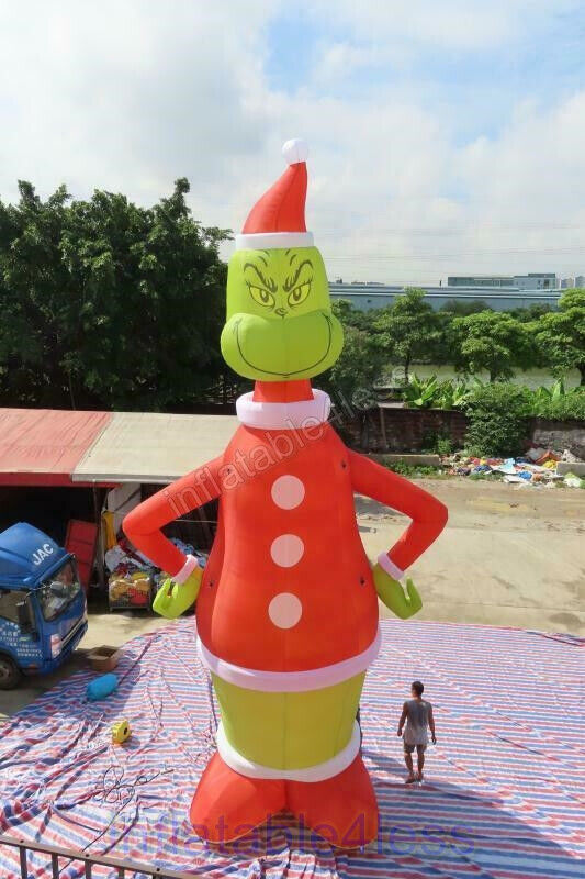 30FT Inflatable Christmas Grinch Xmas Holiday Decoration W/Fan In Stock in U.S.
