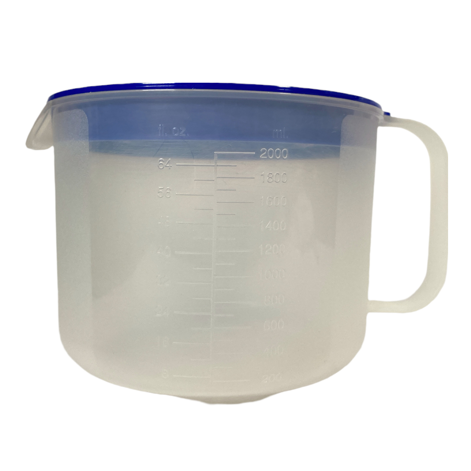 Tupperware Mix n Store 2qt 8 cup measuring bowl 1692E blue lid 1682D seal 733