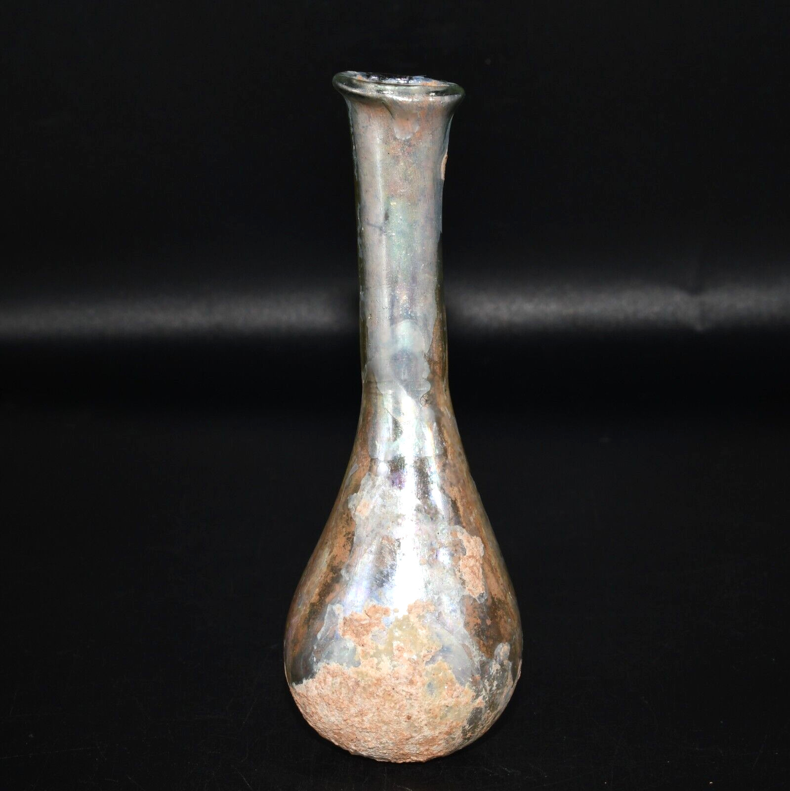 Genuine Ancient Roman Glass Bottle with Amazing Iridescent Patina C. 1st Century
