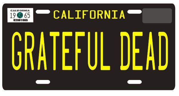 Jerry Garcia The Grateful Dead 1965 CA License Plate