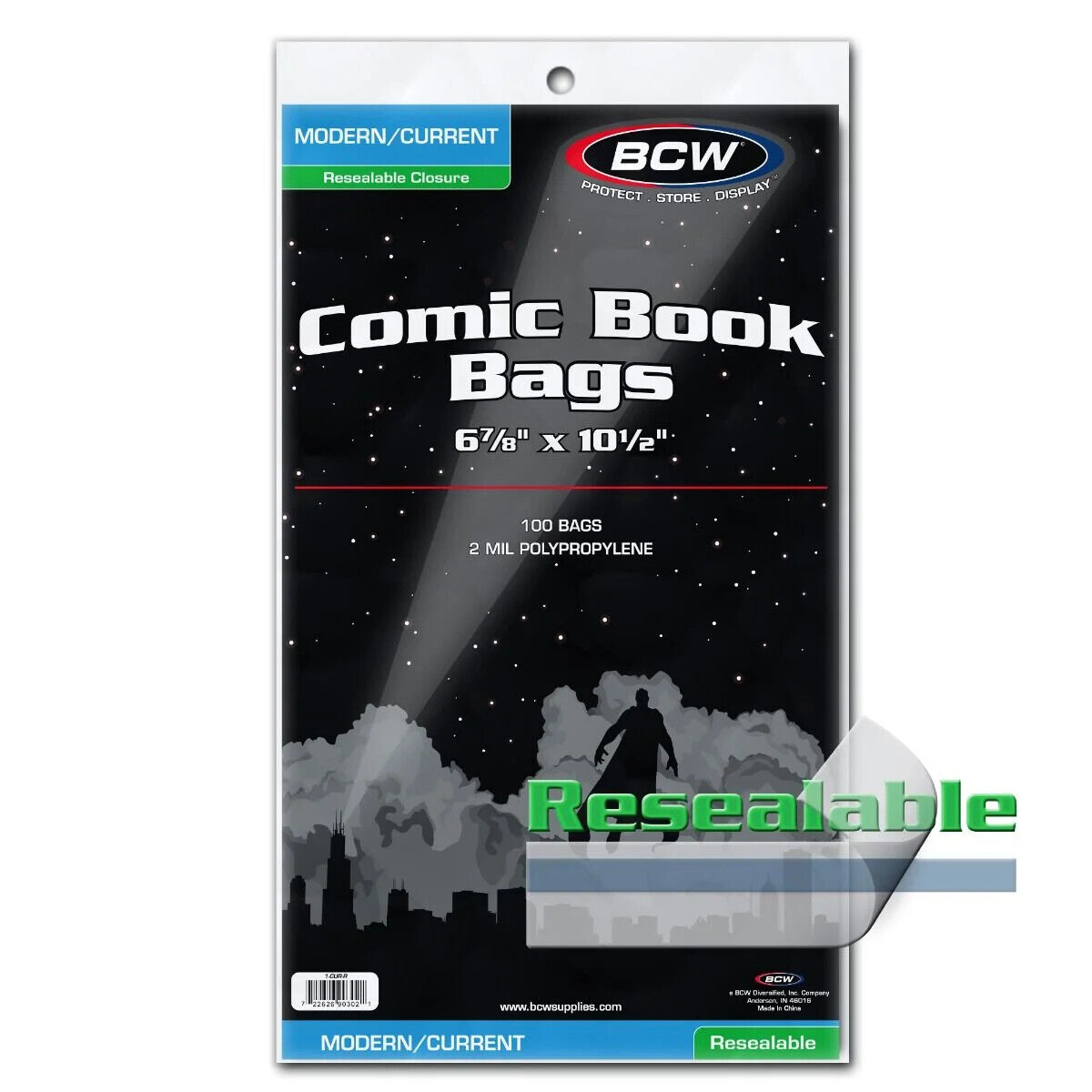 100 - BCW Current Modern Resealable 2-Mil Polypropylene Comic Book Bags