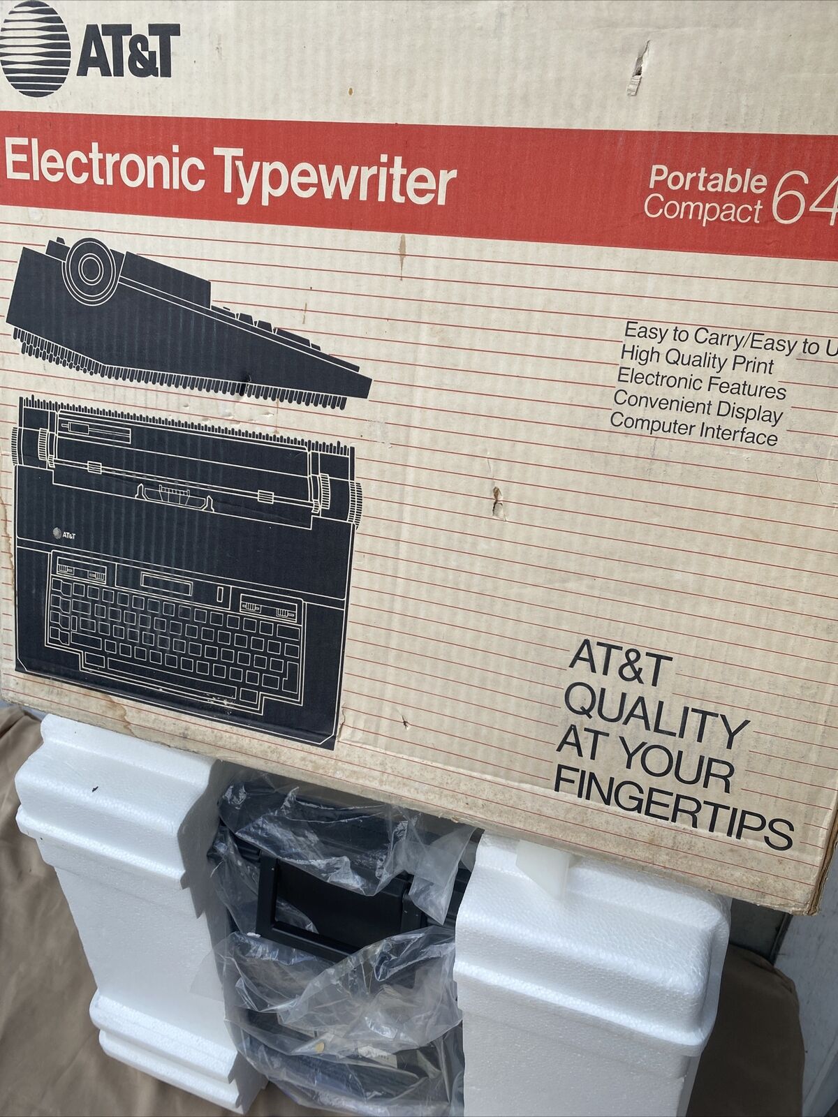 AT&T 6400 Typewriter Electronic Personal Portable In Box  AS IS, Need Ink