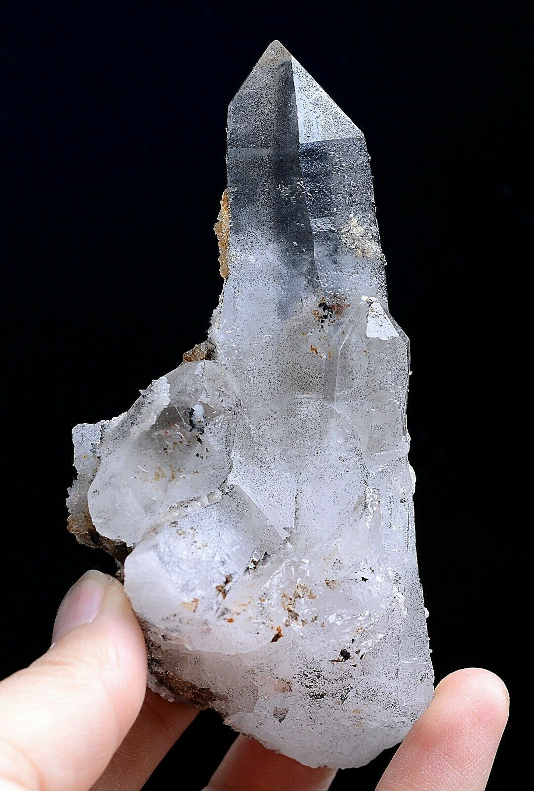 204g Natural Clear Crystal Cluster & Arsenopyrite Dolomite Mineral Specimens
