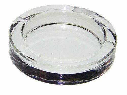 Round Crystal Ashtray for Cigarettes or Cigars. LIMITED QUANTITIES USA SELLER