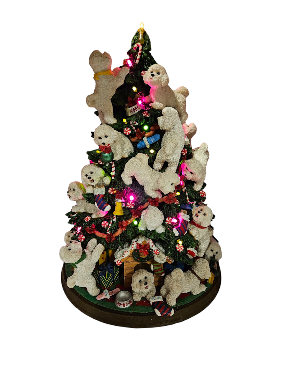 Danbury Mint Lighted Bichon Frise Christmas Tree Holiday Decoration Retired