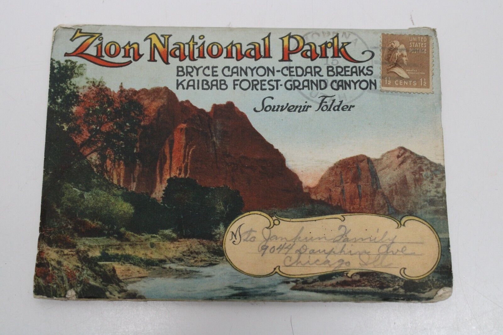 Vintage Zion National Park Bryce Canyon Postcard Souvenir Folder A112