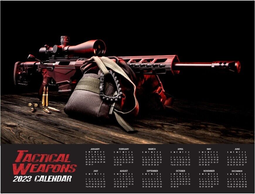 CHEAP GIFT BLACK FRIDAY TACTICAL WEAPONS 2023 WALL CALENDAR MSRP $25.99 