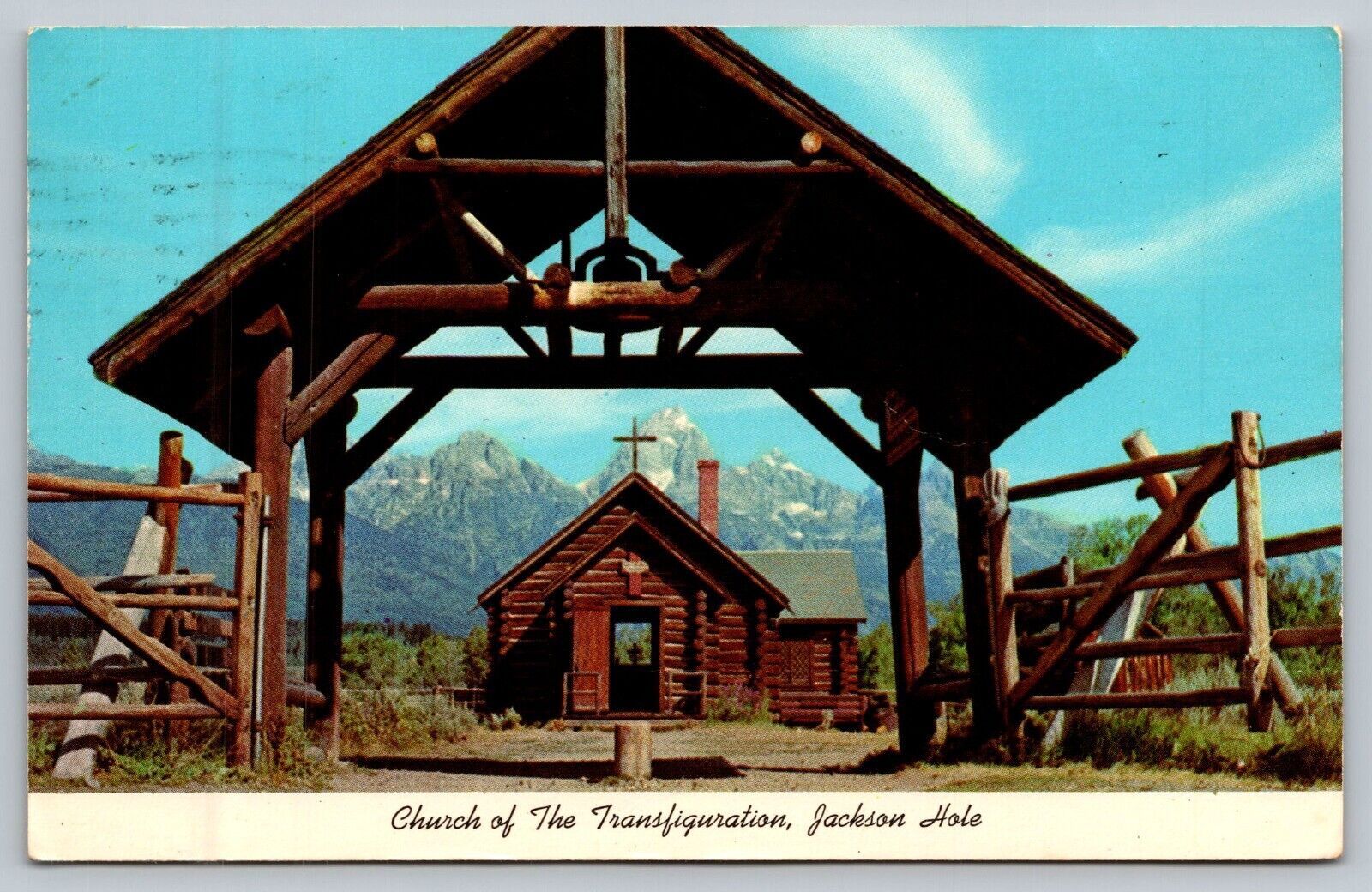 Vintage Postcard View of Winter Chapel of the Transfiguration Moose Wyoming WY
