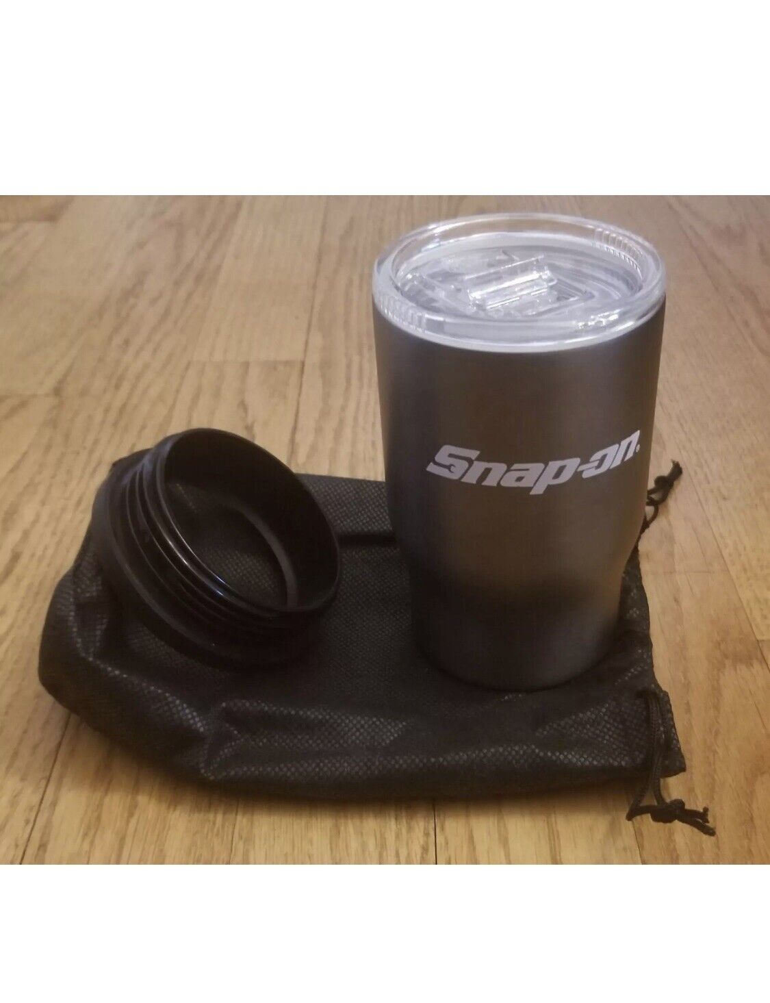 New Snap-on Tools Titanium 3 in 1 Vacuum Insulated Tumbler Travel Mug Can Koozie