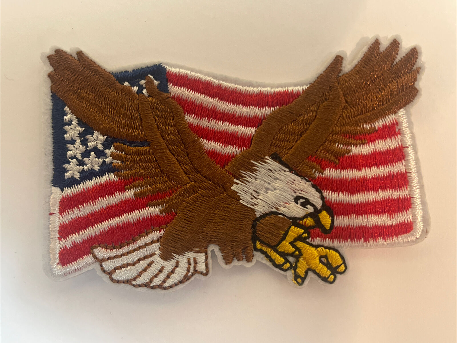 United States Flying American Eagle American flag iron on patch biker patch 3”