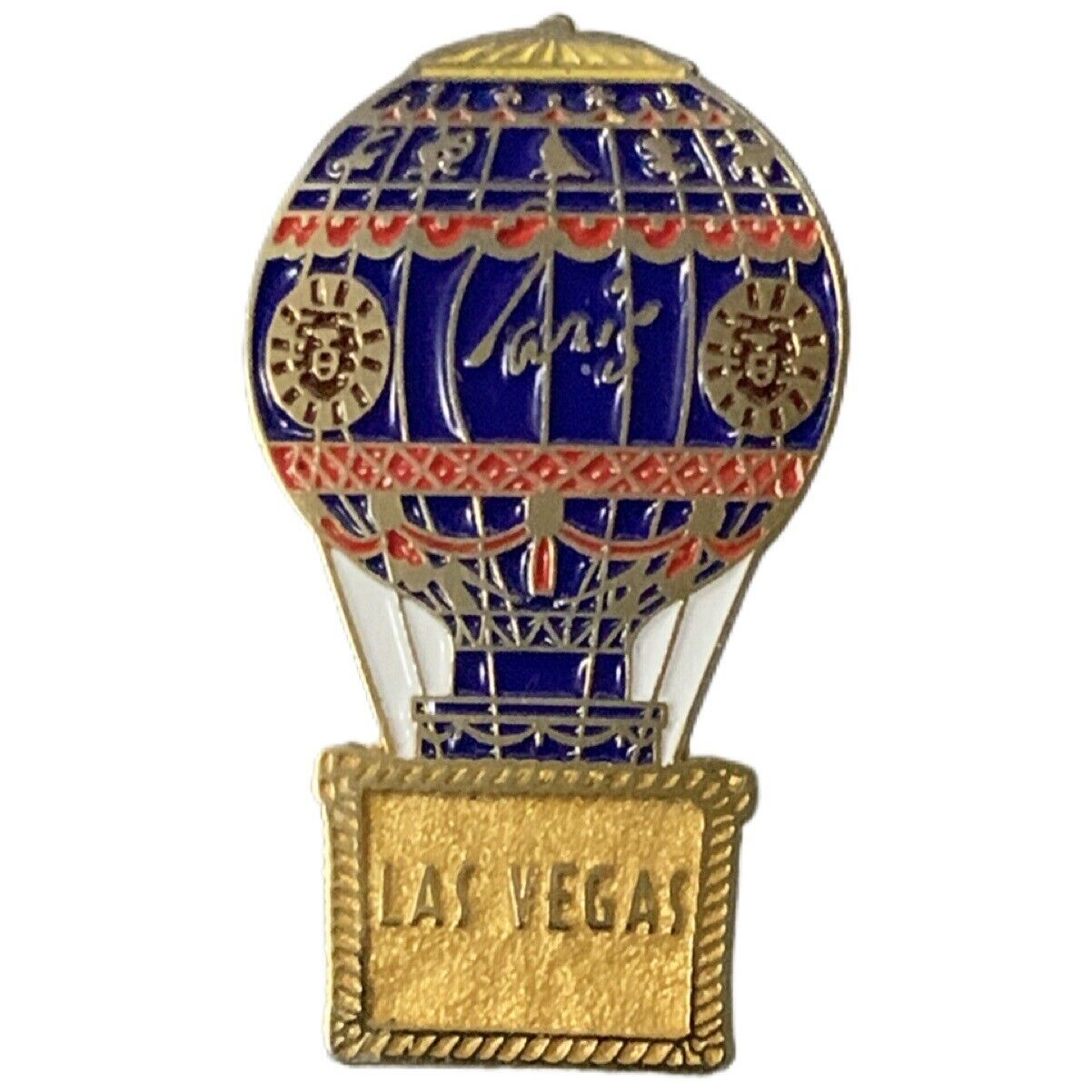 Vintage Paris Las Vegas Hotel & Casino Hot Air Balloon Travel Souvenir Pin