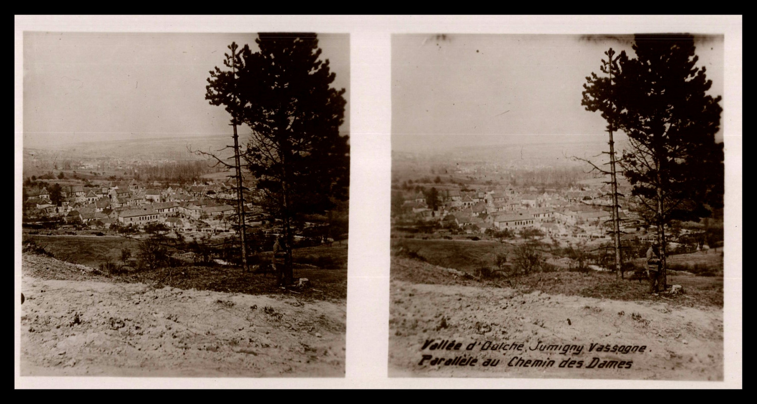 World War I, Jumigny, Parallel to the Chemin des Dames, ca.1917, stereo