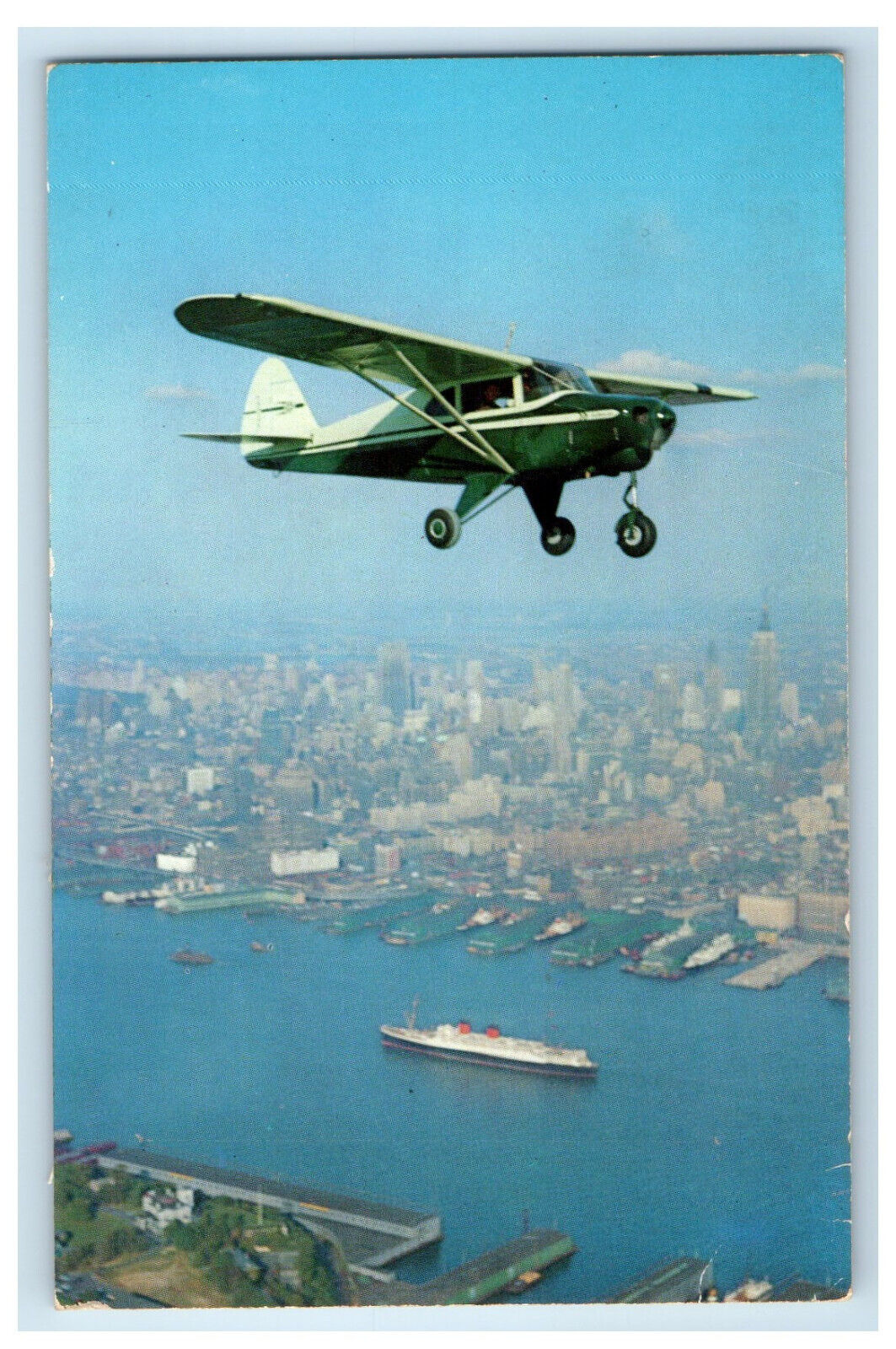 c1950s 4 Passenger Piper Tri Pacer Plane, You Go There Quickly By Piper Postcard