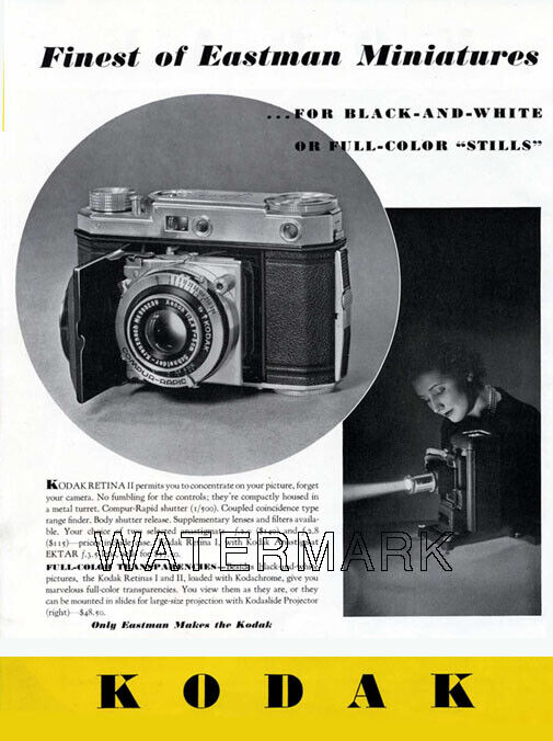 Vintage 1938 Kodak Retina II Camera Print Ad 