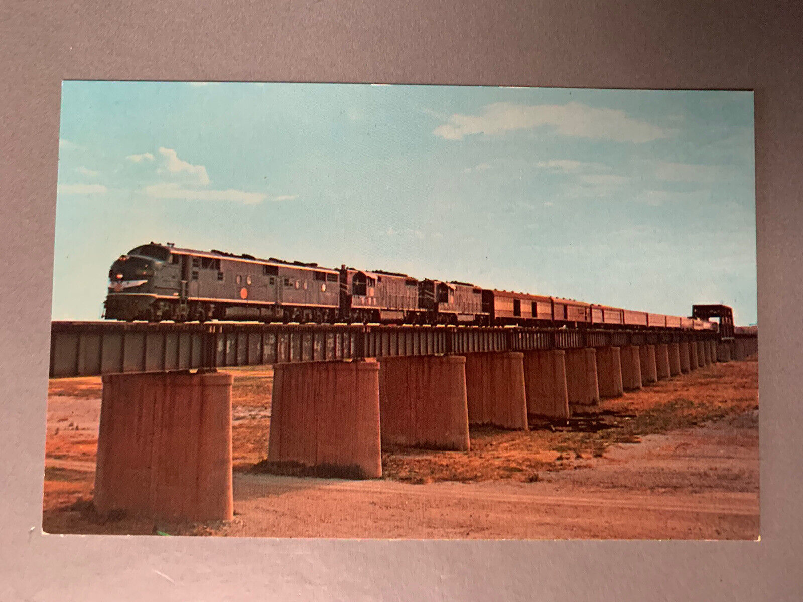 Vintage 60s 70s Missouri Pacific Railroad Train Postcard Locomotive Texas Vtg
