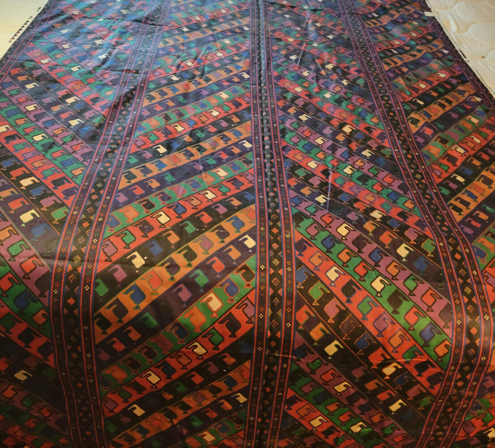 4 Yds Vintage Jack Prince 1983 Magic Carpet Turkestan Fabric Old Deerfield
