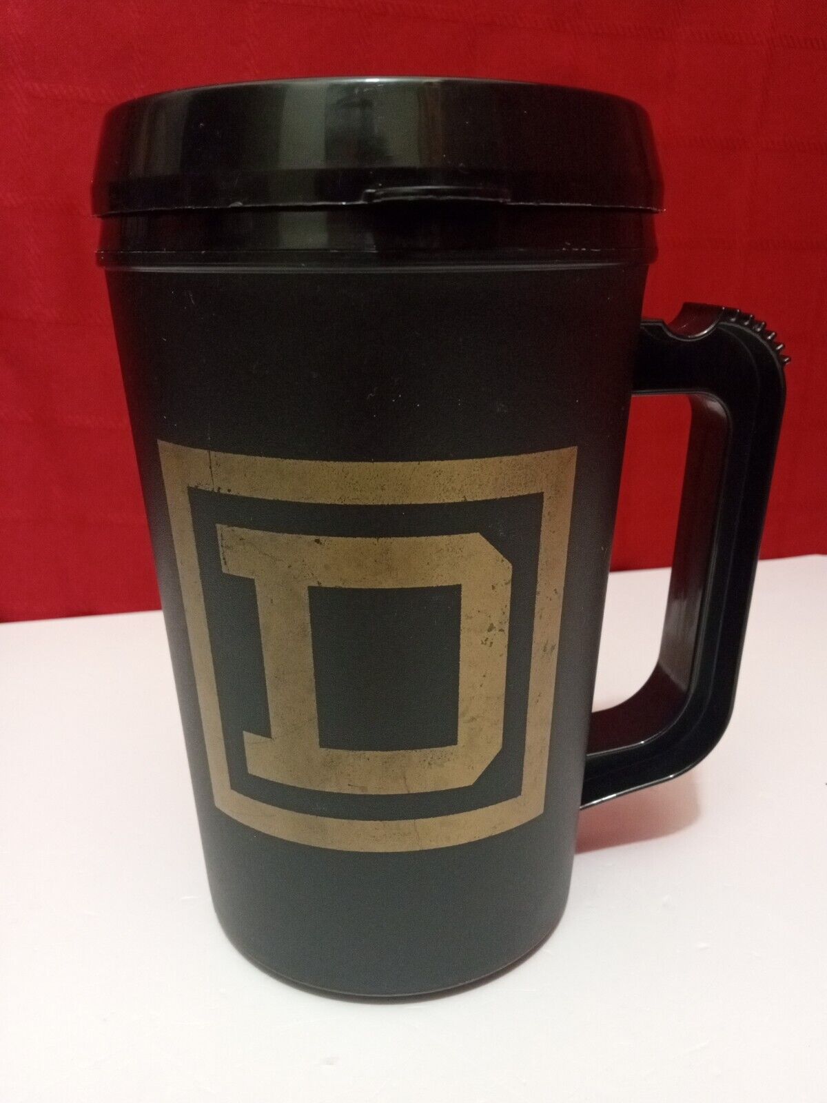 Square D Logo Retro Style Travel Tumbler Coffee Cup Electrician Black Plastic
