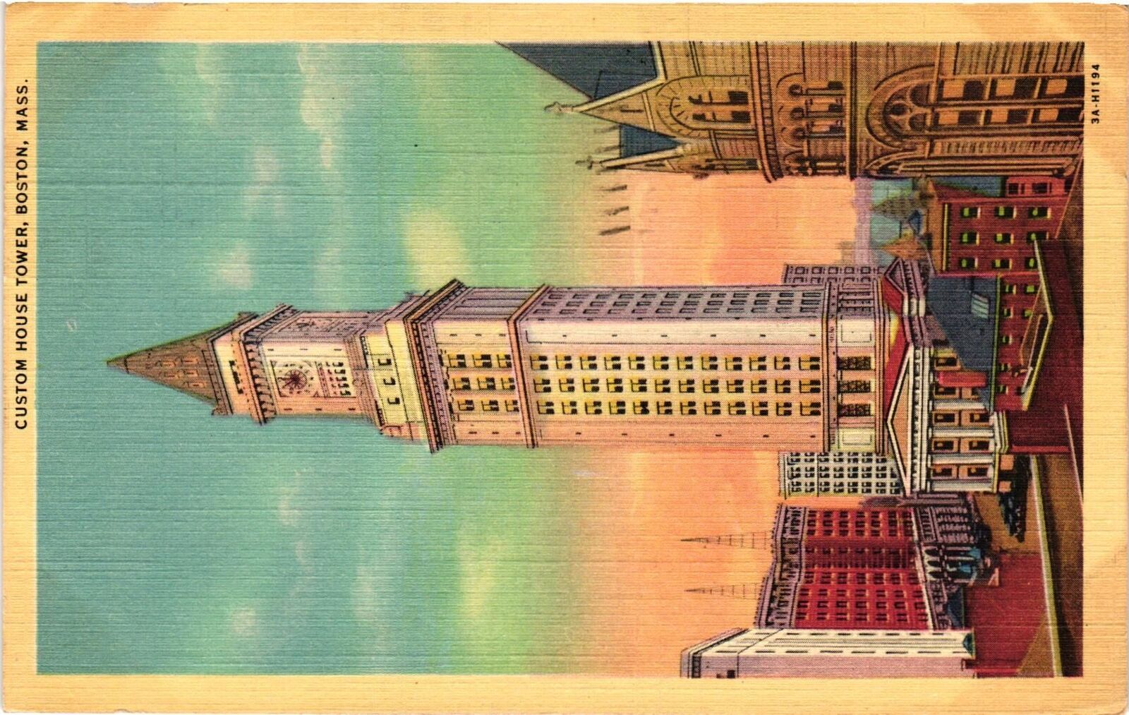 Vintage Postcard- CUSTOM HOUSE TOWER, BOSTON, MA.