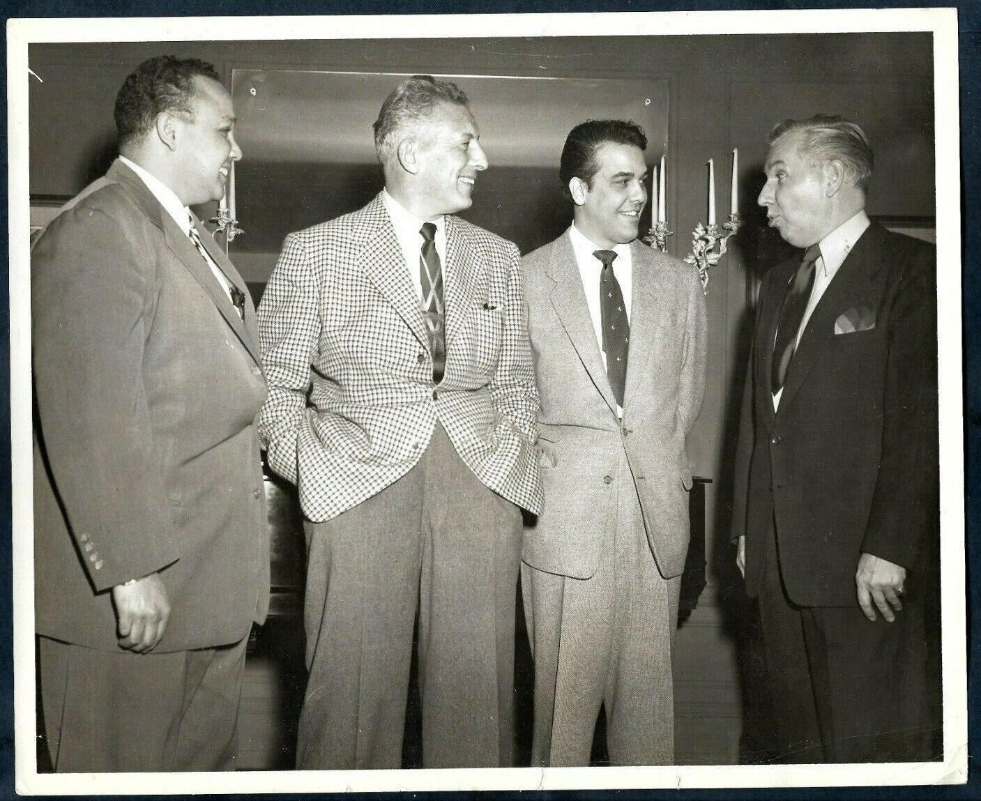 CUBAN POLITICIAN MILLO OCHOA & OTHERS MEET IN NY 1950s OSVALDO SALAS Photo Y 202