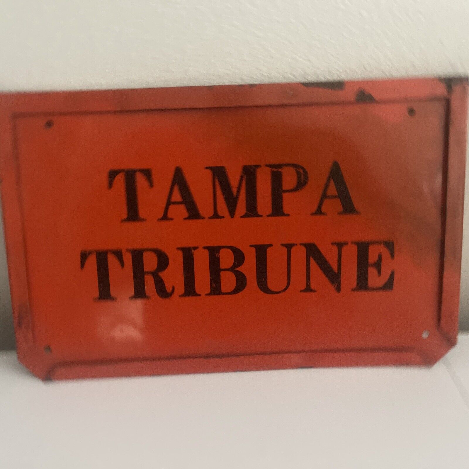 Tampa Tribune  Florida Newspaper Newspaper Stand Front Metal 17” X 11”