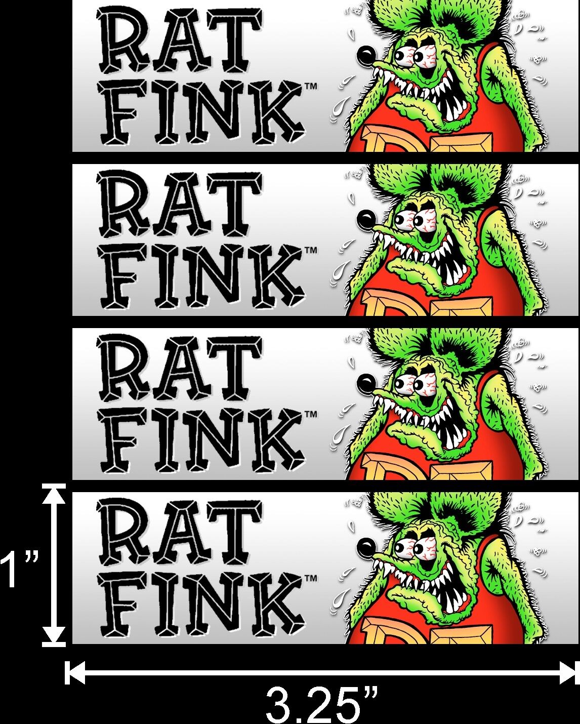 4 PK RAT FINK HELMET DASH RAT ROD HOT ROD MUSCLE CAR VINTAGE PERFORMANCE STICKER