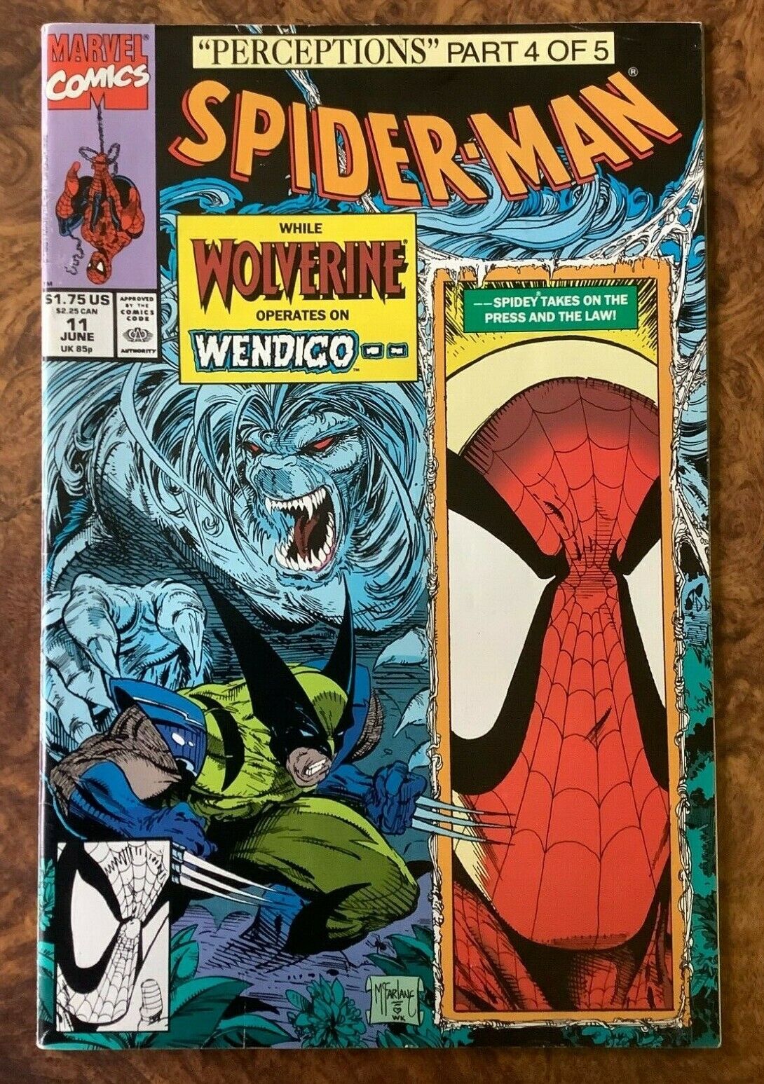 Spider-Man 11 1992 VF/NM Todd McFarlane Wolverine X-Men Perceptions Marvel