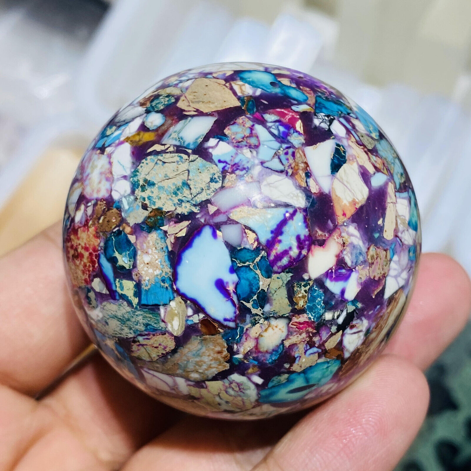 55mm Natural America pine Quartz Ball Crystal Sphere Healing Reiki collect 1pc