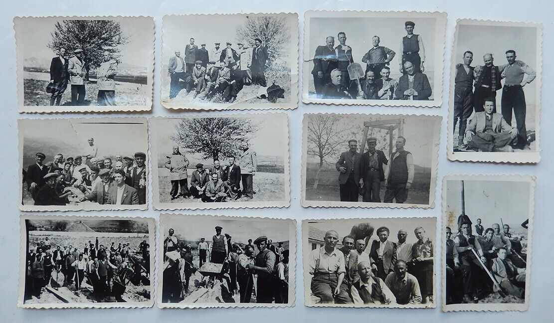 BULGARIAN JEWS FORCED LABOUR CAMP WW2 JEWISH 11 PHOTOS LOT HOLOCAUST C1942-3