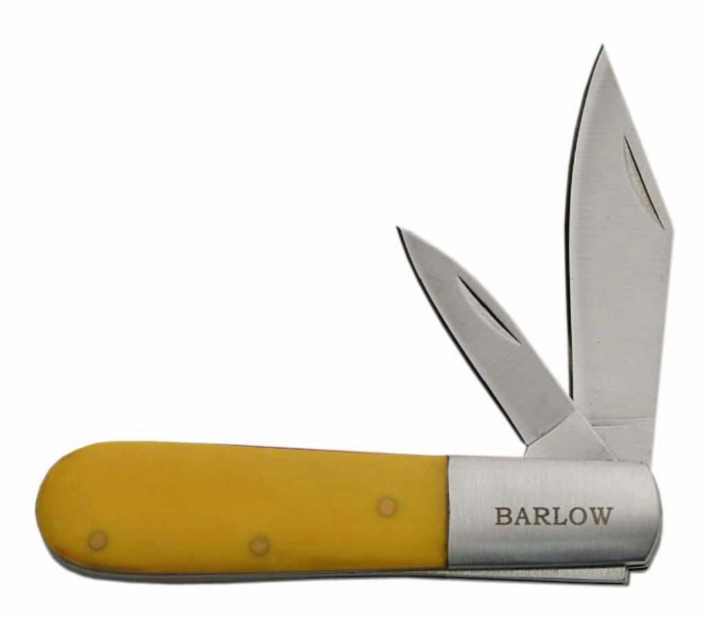 Nice Barlow Two Blade Pocket Knife Yellow Handle - NEW - 23-YW