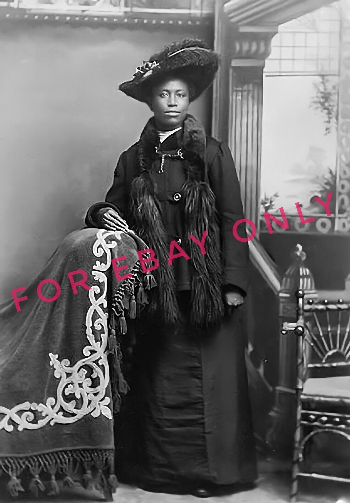 Vintage Old 1880's Photo reprint of Victorian era African American Black Woman