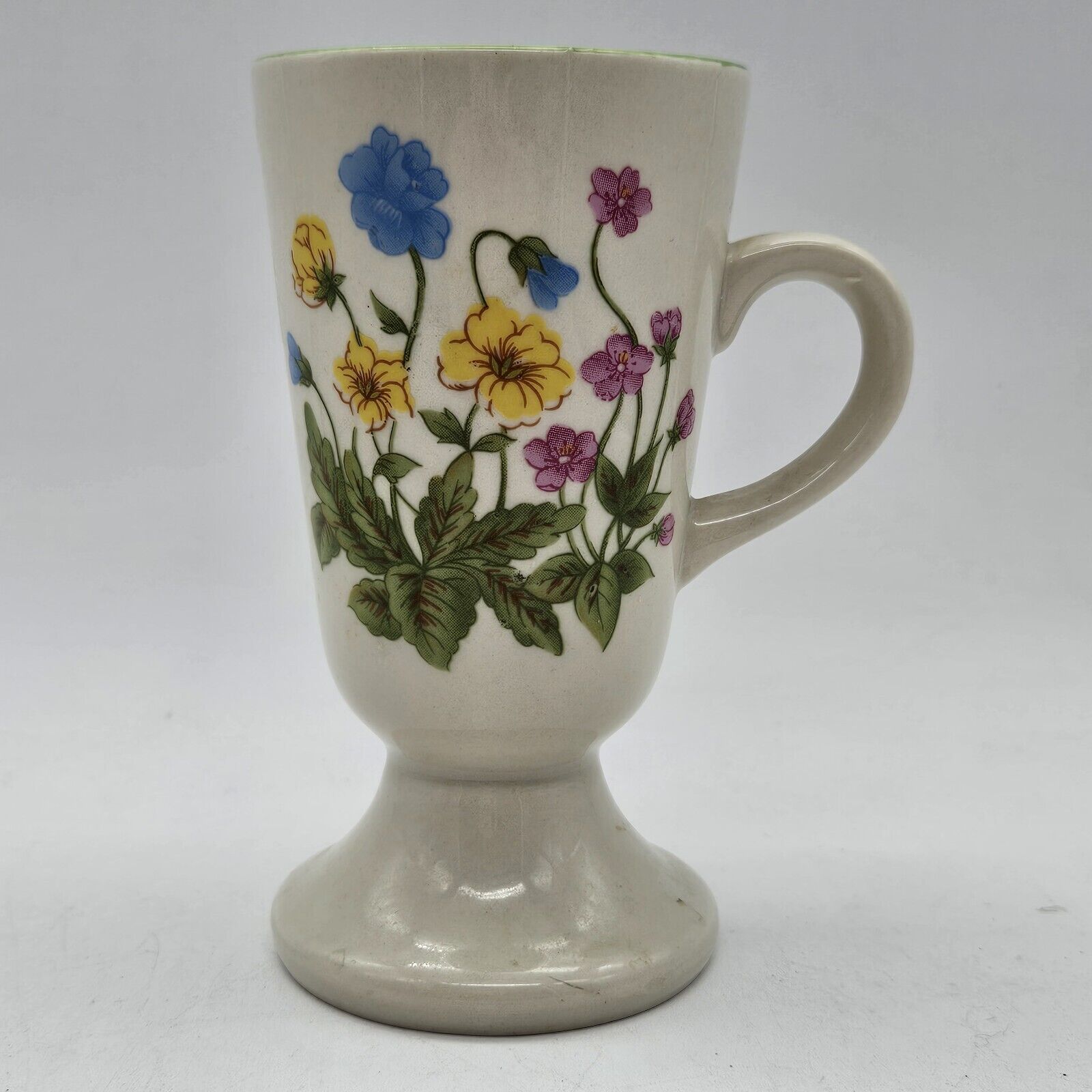 Footed Wildflower French Style Coffee Cup Tea Mug