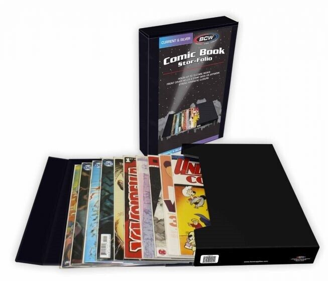 BCW Comic Book Storage Folio Case Folder Drop Back Box Hold 15 Bagged 20 Loose