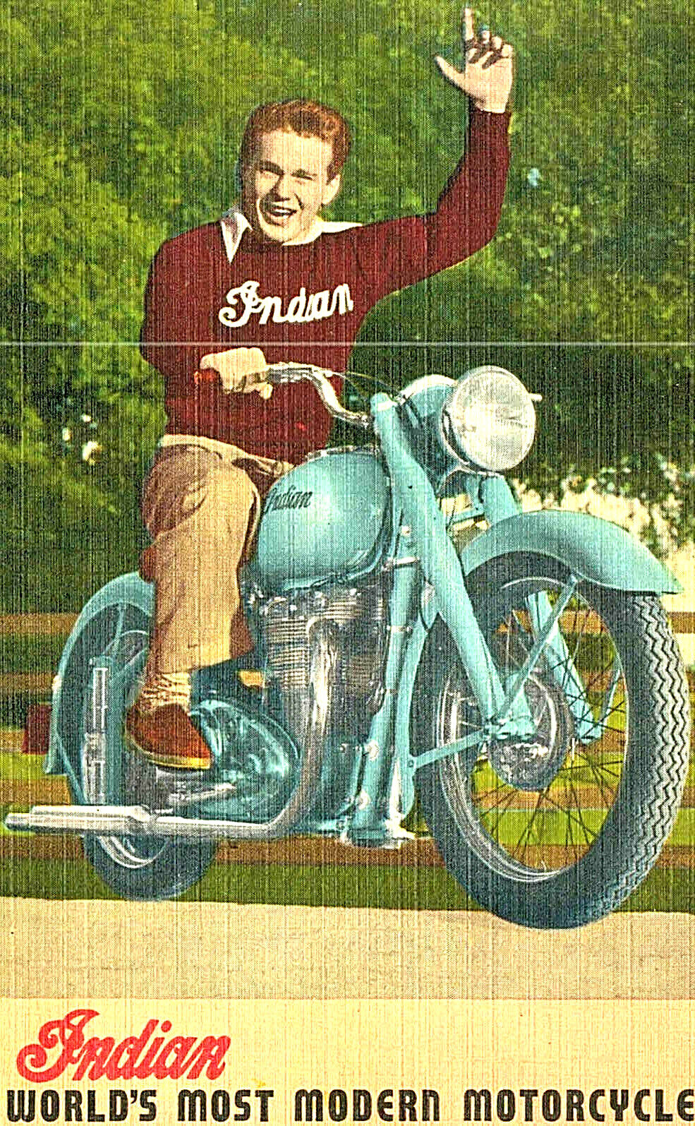 VIntage Postcard-Indian, World\'s Most Modern Motorcycle,