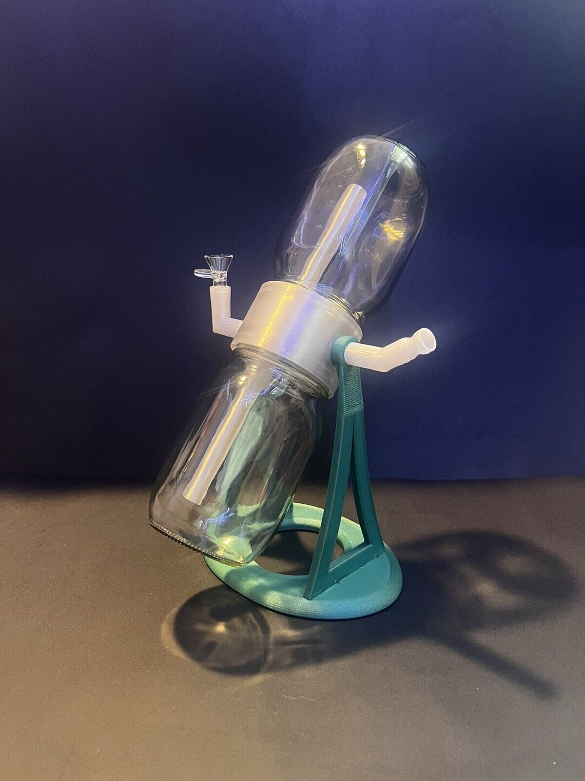 360 Rotating Gravity Bong/Hookah Water Pipe. Diamond Sea Blue Limited Edition