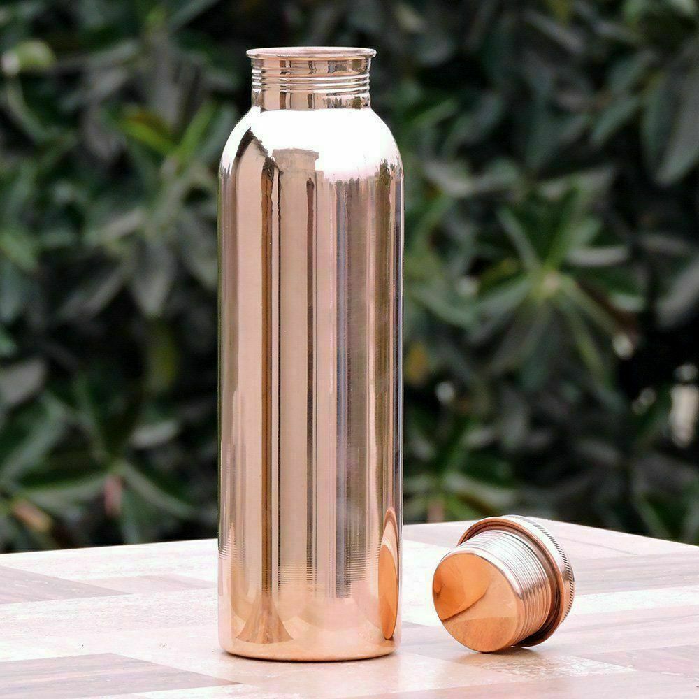 100% Pure Copper Water Bottle For Yoga Ayurveda Health Benefits 950 Ml 