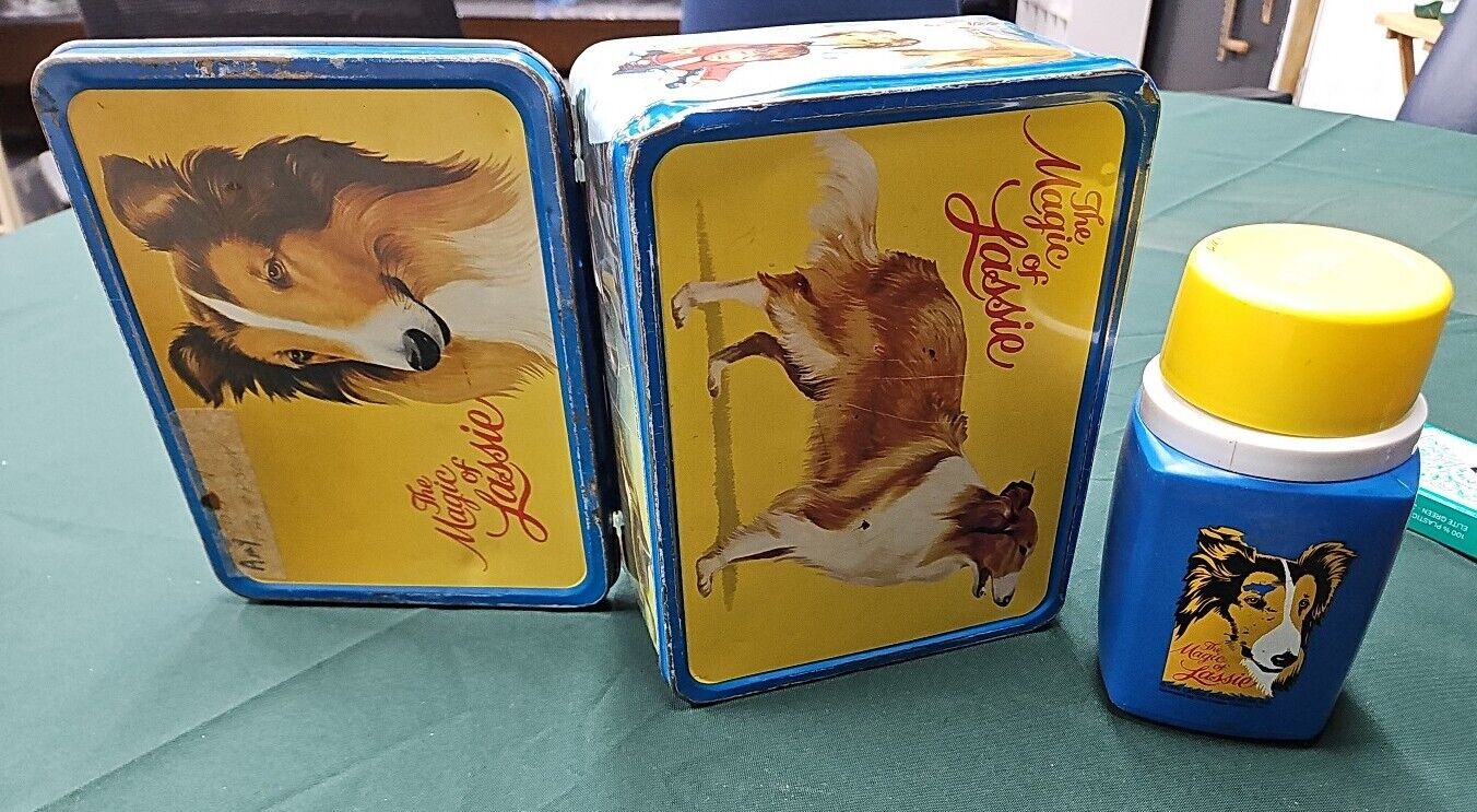 Vintage 1978 The Magic Of Lassie TV Show Lunch Box (With Thermos)as Found
