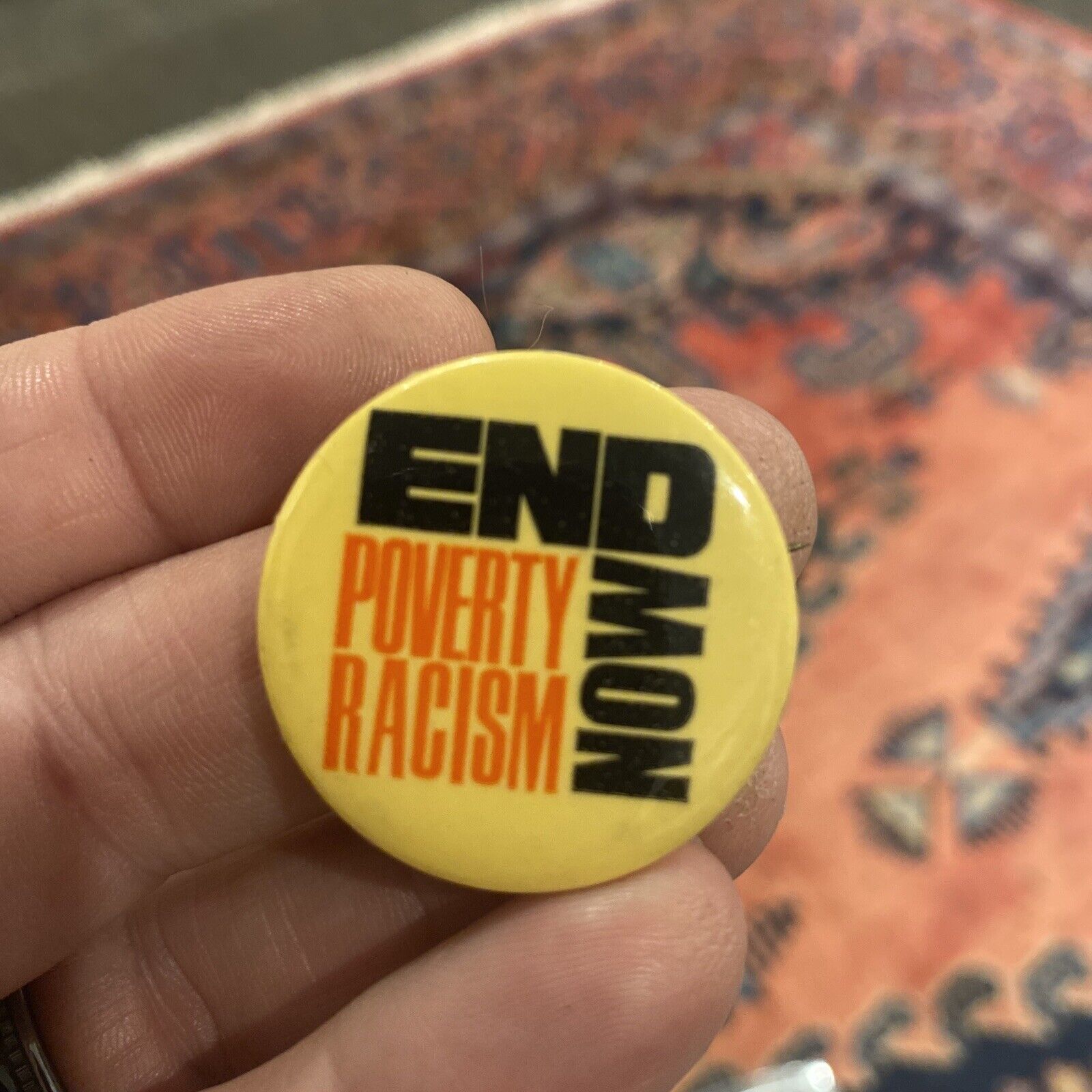 End Poverty Racism Now pinback button 