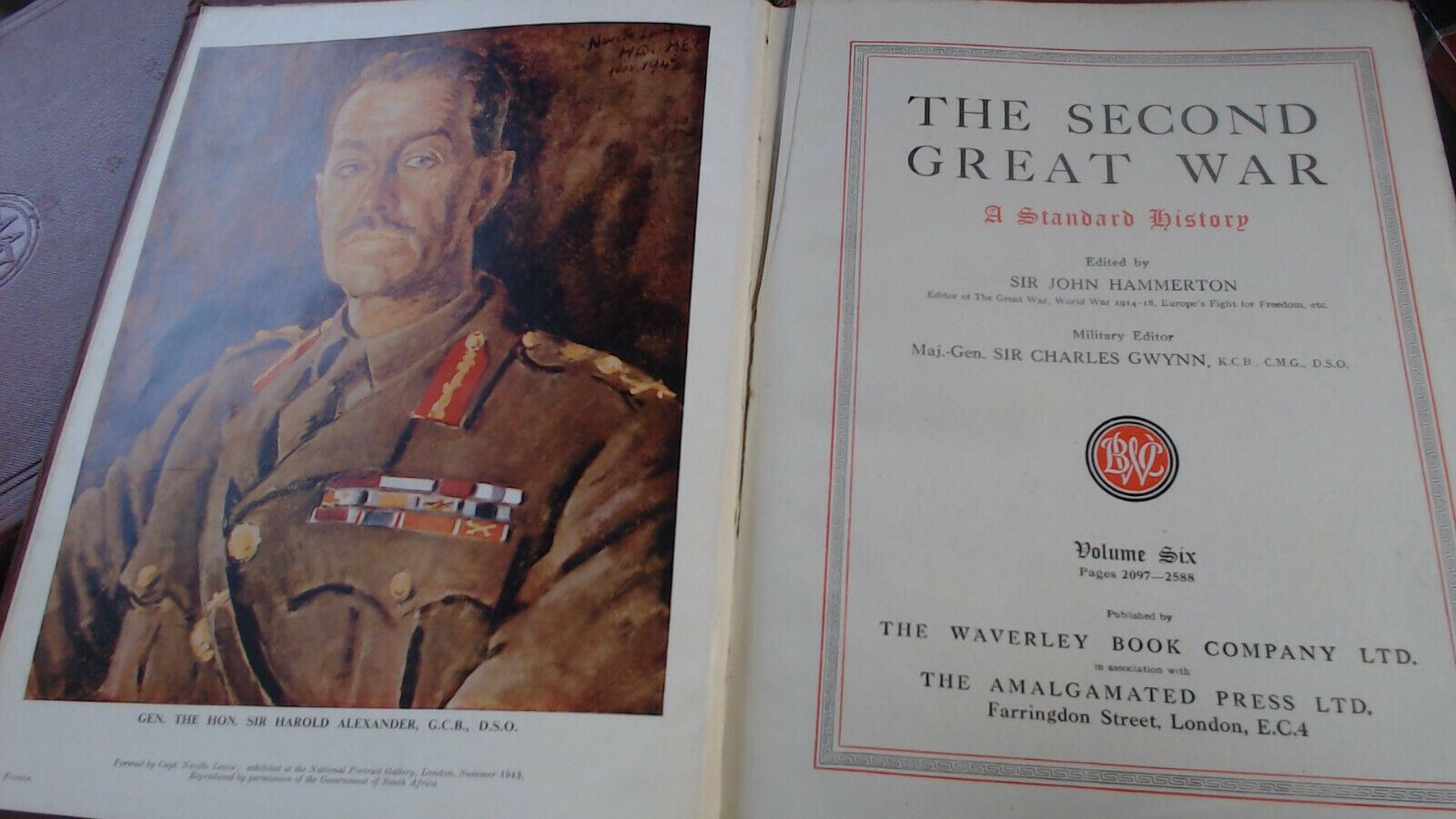 THE SECOND GREAT WAR. A Standard History - Nine volume set 