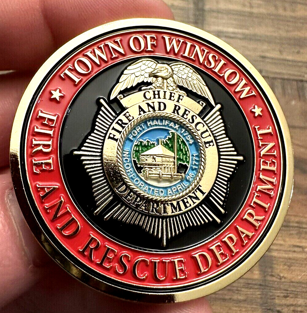 Ultra Rare Winslow Maine Fire Department Fire Chief Small Agency Limited Mint