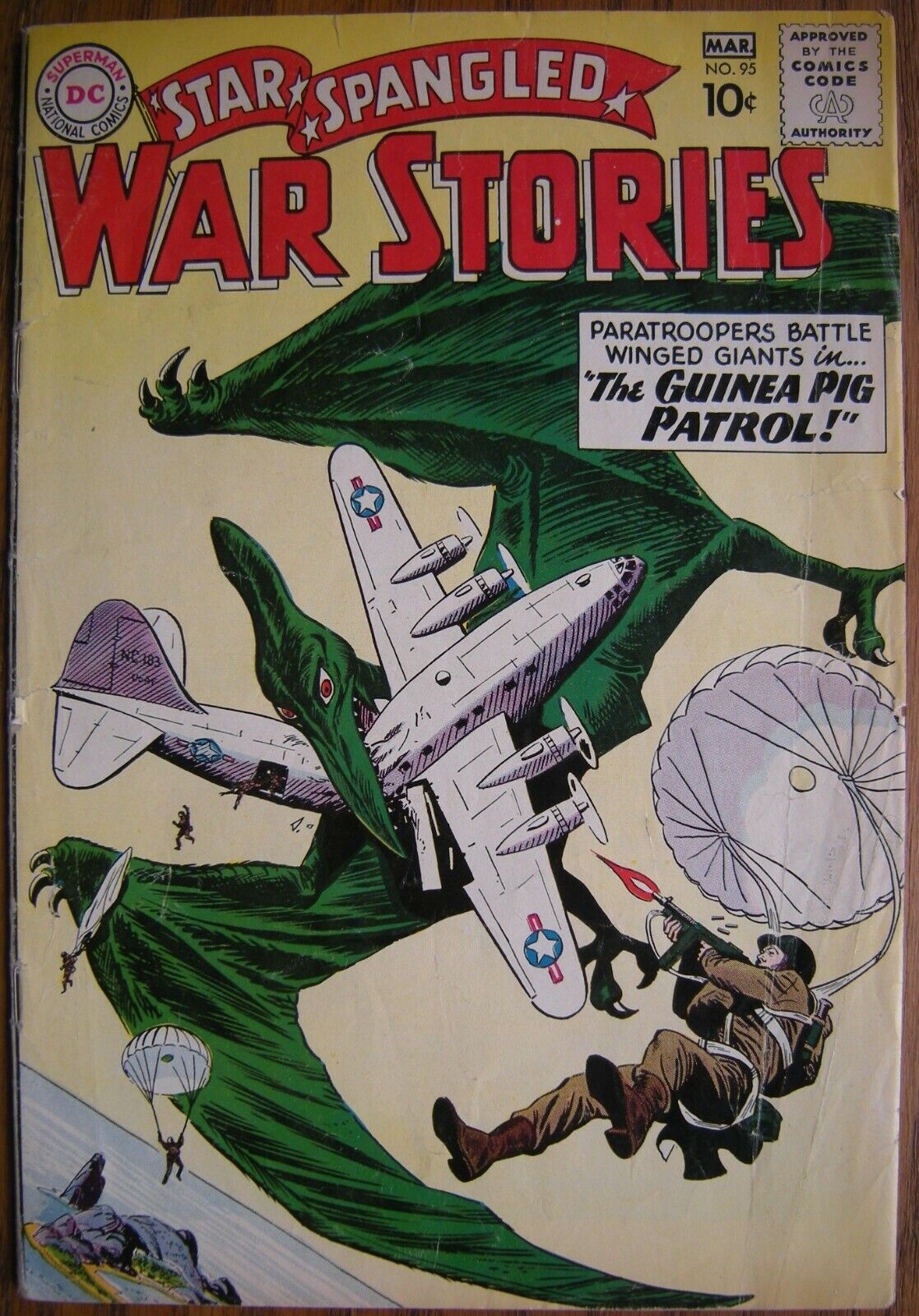 DC COMICS STAR SPANGLED WAR STORIES #95 1961 EARLY DINOSAURS SILVER AGE WAR
