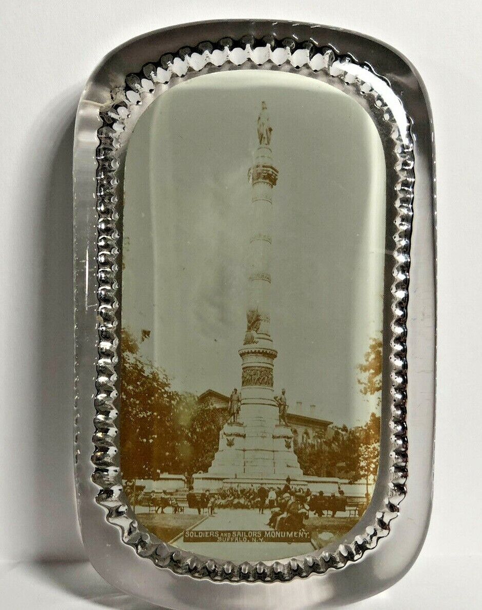 Antique Soldiers and Sailors Monument Buffalo NY Real Photo Paperweight 