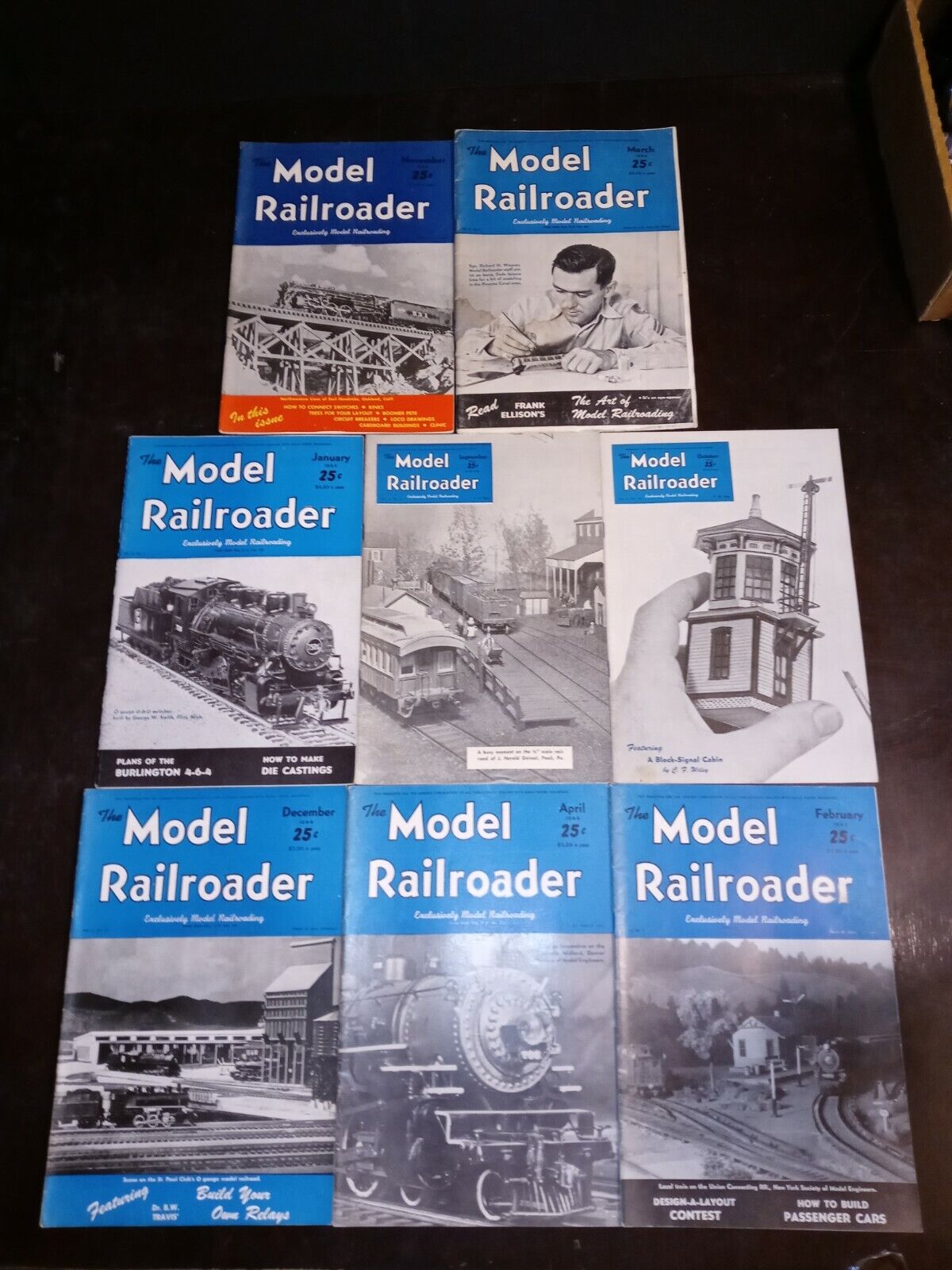 Model Railroader Magazine Lot of 8 Magazines 1944
