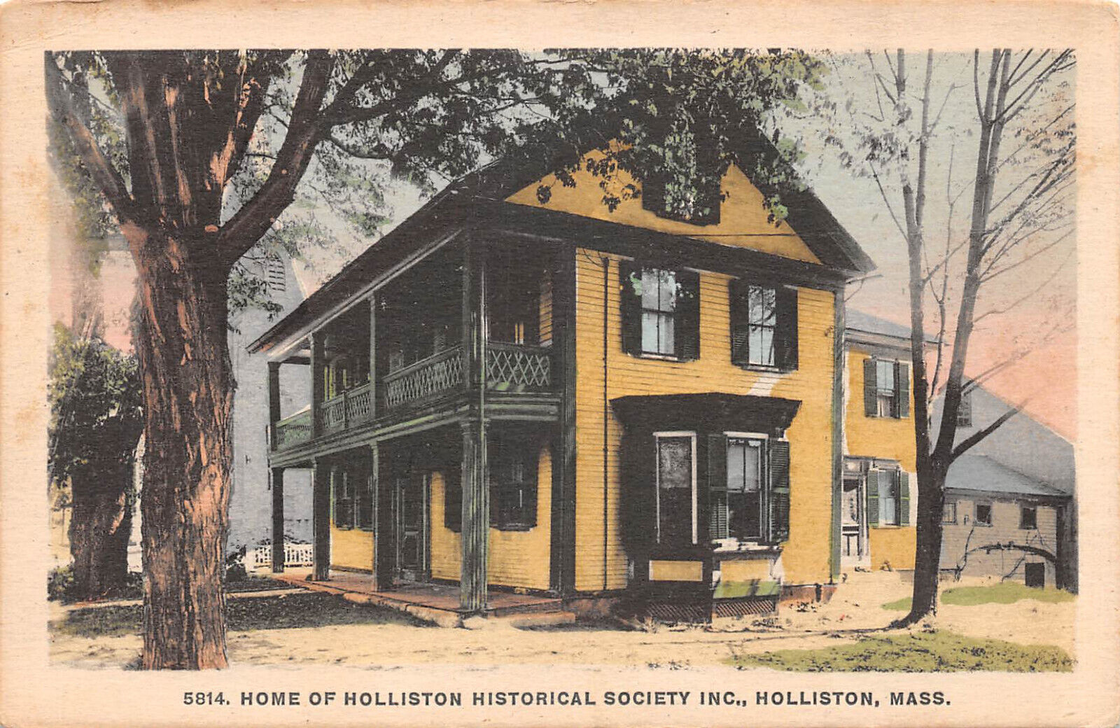 UPICK POSTCARD Home of Holliston Historical Society Inc. Holliston MA c1910 